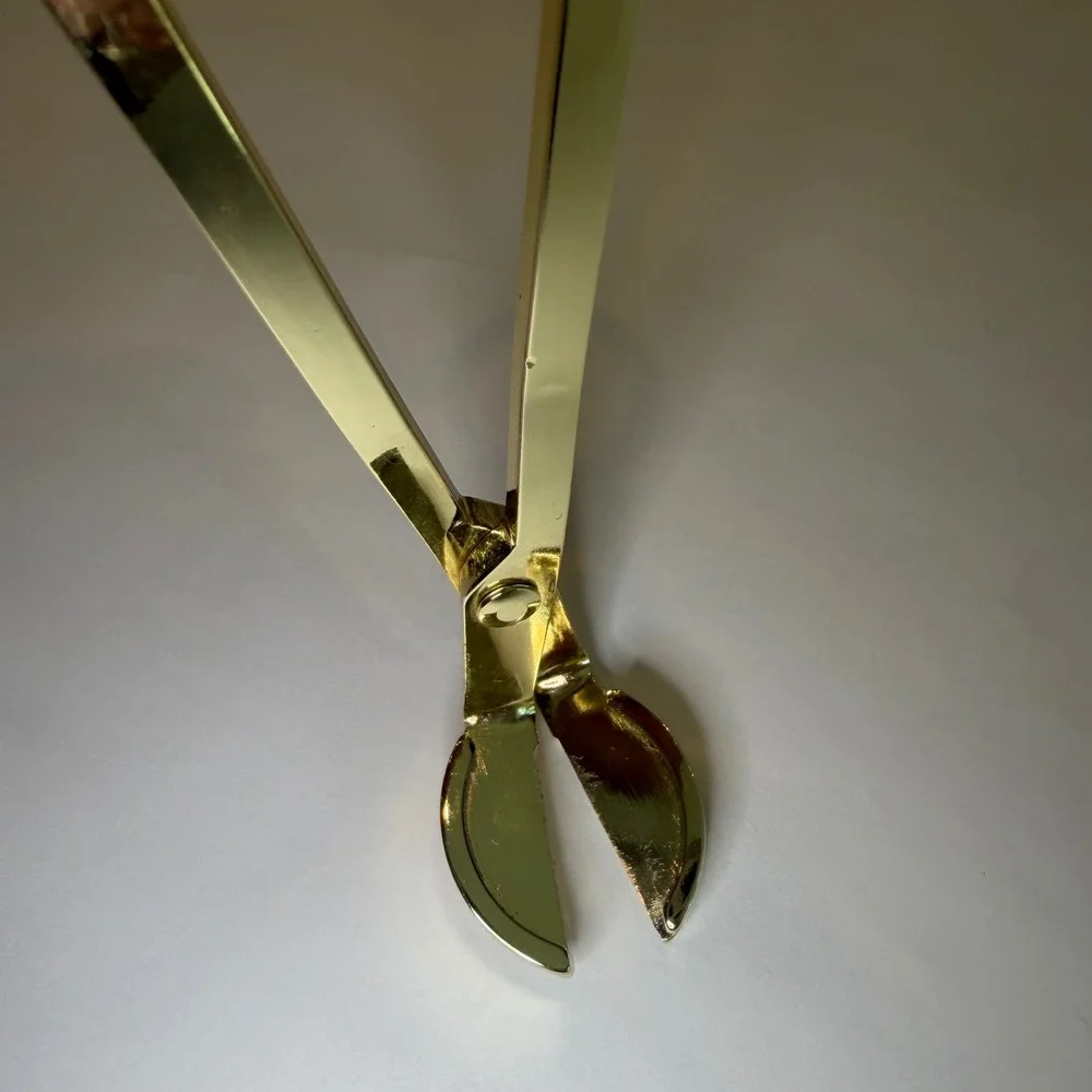 Voluspa Gold Tone Metal Candle Wick Trimmer Engraved Logo Polished Finish